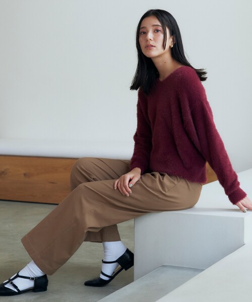 THE SHOP TK （ザ ショップ ティーケー ）の「◆【＠BAILA掲載】【前後2way】フェザーニット/洗える（ニット/セーター・レディース・ボルドー/グリーン/スミクロ/ブラウン系その他/アイボリー/ナチュラル・13/12）」の7枚目の写真