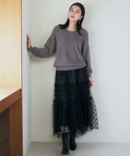 THE SHOP TK （ザ ショップ ティーケー ）の「◆【＠BAILA掲載】【前後2way】フェザーニット/洗える（ニット/セーター・レディース・ボルドー/グリーン/スミクロ/ブラウン系その他/アイボリー/ナチュラル・13/12）」の9枚目の写真