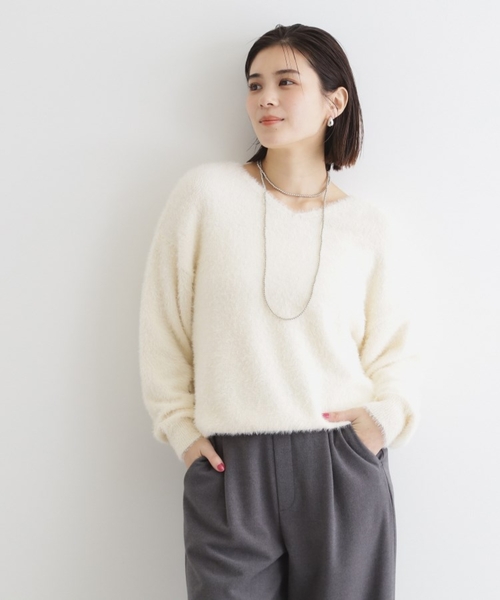 THE SHOP TK （ザ ショップ ティーケー ）の「◆【＠BAILA掲載】【前後2way】フェザーニット/洗える（ニット/セーター・レディース・ボルドー/グリーン/スミクロ/ブラウン系その他/アイボリー/ナチュラル・13/12）」の13枚目の写真