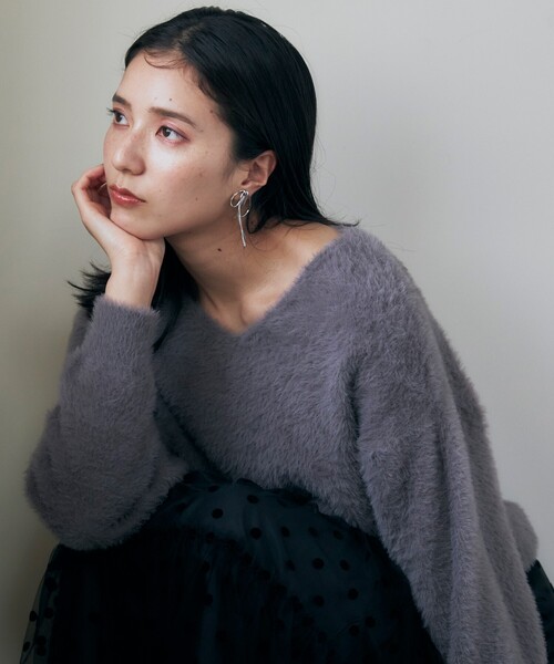 THE SHOP TK （ザ ショップ ティーケー ）の「◆【＠BAILA掲載】【前後2way】フェザーニット/洗える（ニット/セーター・レディース・ボルドー/グリーン/スミクロ/ブラウン系その他/アイボリー/ナチュラル・13/12）」の3枚目の写真