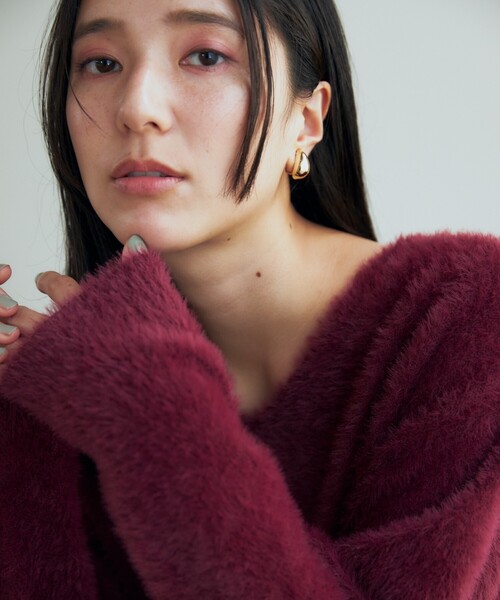 THE SHOP TK （ザ ショップ ティーケー ）の「◆【＠BAILA掲載】【前後2way】フェザーニット/洗える（ニット/セーター・レディース・ボルドー/グリーン/スミクロ/ブラウン系その他/アイボリー/ナチュラル・13/12）」の6枚目の写真