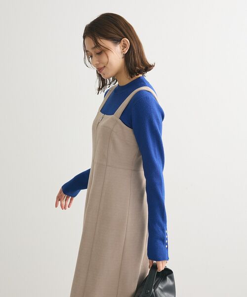 ELENCARE DUE（エレンカーレデュエ）の「・ELENCARE DUE スエードポンチジャンスカ（ジャンパースカート・レディース・チャコールグレー/グレイッシュベージュ/アイボリー/ライトグレー・FREE）」の10枚目の写真