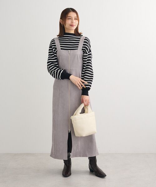 ELENCARE DUE（エレンカーレデュエ）の「・ELENCARE DUE スエードポンチジャンスカ（ジャンパースカート・レディース・チャコールグレー/グレイッシュベージュ/アイボリー/ライトグレー・FREE）」の18枚目の写真