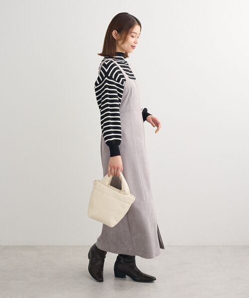 ELENCARE DUE（エレンカーレデュエ）の「・ELENCARE DUE スエードポンチジャンスカ（ジャンパースカート・レディース・チャコールグレー/グレイッシュベージュ/アイボリー/ライトグレー・FREE）」の19枚目の写真