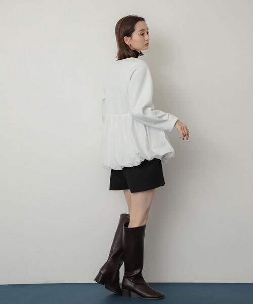 SENSE OF PLACE by URBAN RESEARCH(センスオブプレイスバイアーバンリサーチ)の「バルーンドッキングカットトップ(Tシャツ/カットソー・レディース・ブラック/ネイビー/オフホワイト・ONE)」の9枚目の写真