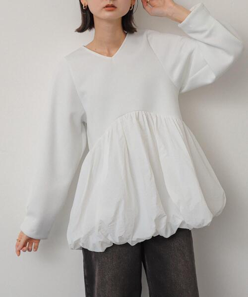 SENSE OF PLACE by URBAN RESEARCH(センスオブプレイスバイアーバンリサーチ)の「バルーンドッキングカットトップ(Tシャツ/カットソー・レディース・ブラック/ネイビー/オフホワイト・ONE)」の10枚目の写真