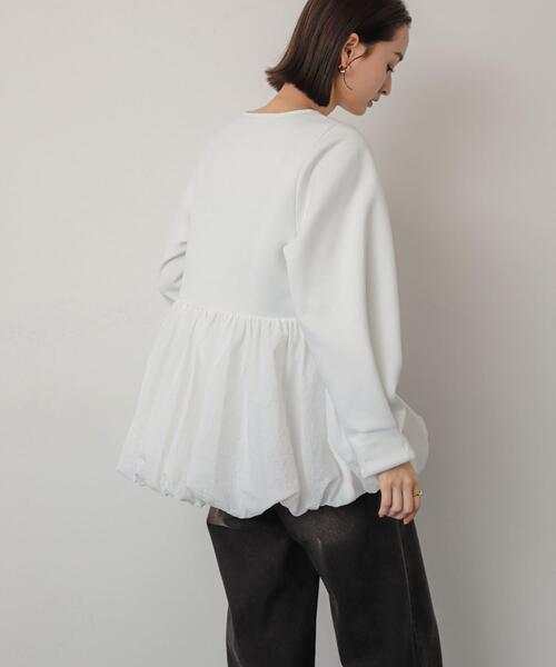 SENSE OF PLACE by URBAN RESEARCH(センスオブプレイスバイアーバンリサーチ)の「バルーンドッキングカットトップ(Tシャツ/カットソー・レディース・ブラック/ネイビー/オフホワイト・ONE)」の12枚目の写真