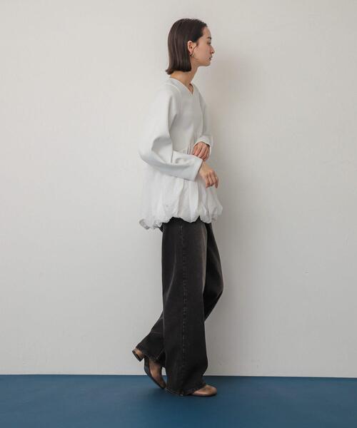 SENSE OF PLACE by URBAN RESEARCH(センスオブプレイスバイアーバンリサーチ)の「バルーンドッキングカットトップ(Tシャツ/カットソー・レディース・ブラック/ネイビー/オフホワイト・ONE)」の15枚目の写真