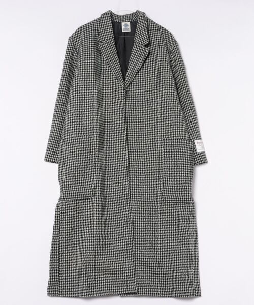 FRANKLIN & MARSHALL(フランクリンマーシャル)の「【Fl】【it】【FRANKLIN&MARSHALL】HARRIS COAT - ハリスツイード オーバーコート(チェスターコート・レディース・ブラック・FREE)」の4枚目の写真