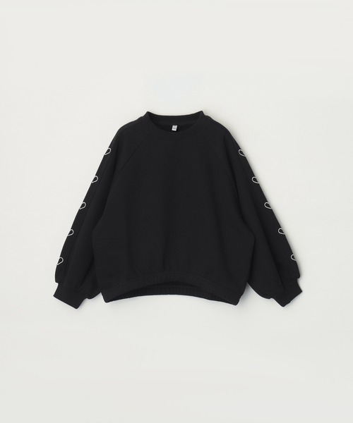 coca(coca)(コカ)の「キッズ 袖ハート刺繍 クロップド丈スウェット(スウェット・キッズ・ピンク/ブラック/ラベンダー・120/150/130/140)」の20枚目の写真