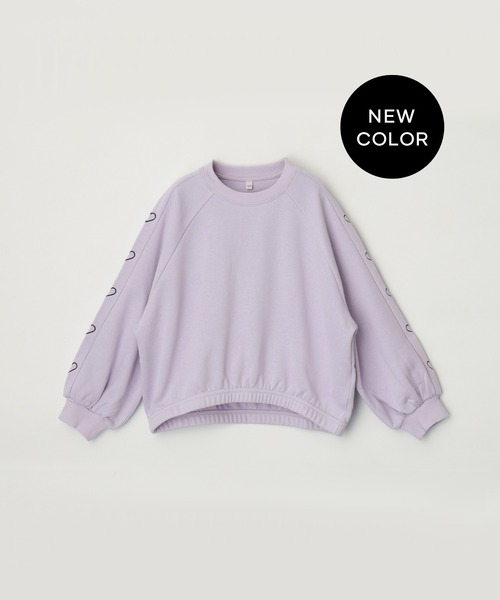 coca(coca)(コカ)の「キッズ 袖ハート刺繍 クロップド丈スウェット(スウェット・キッズ・ピンク/ブラック/ラベンダー・120/150/130/140)」の21枚目の写真