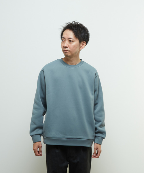 MEN'S MELROSE（メンズメルローズ）の「ハイファンクショナルフリーススプリットラグランスウェット（スウェット・メンズ・チャコールグレー/グレイッシュベージュ/グリーン・4/3）」の4枚目の写真