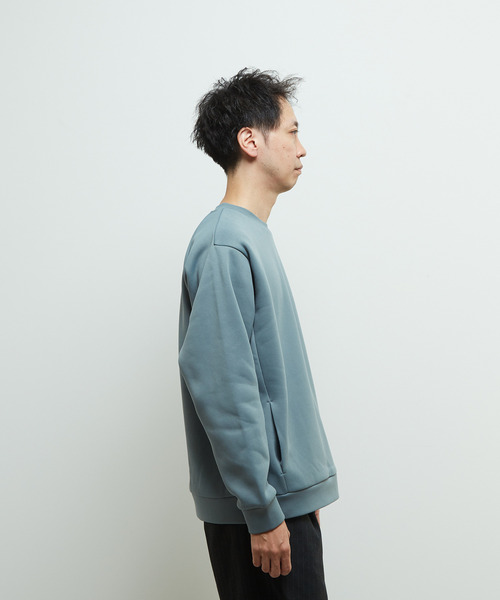 MEN'S MELROSE（メンズメルローズ）の「ハイファンクショナルフリーススプリットラグランスウェット（スウェット・メンズ・チャコールグレー/グレイッシュベージュ/グリーン・4/3）」の7枚目の写真