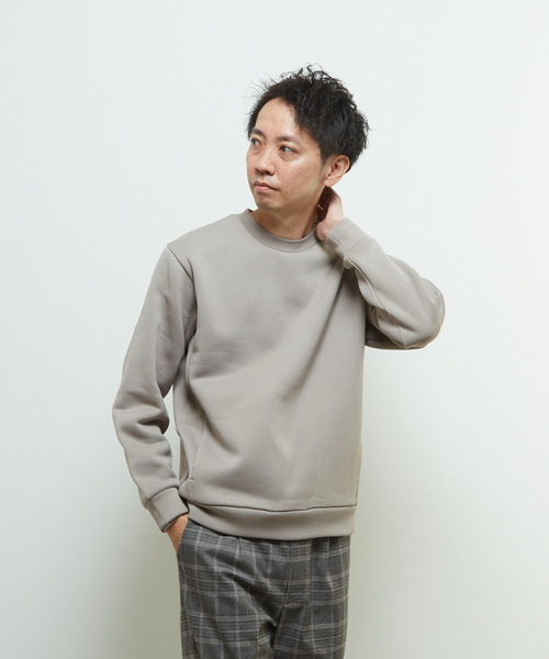 MEN'S MELROSE（メンズメルローズ）の「ハイファンクショナルフリーススプリットラグランスウェット（スウェット・メンズ・チャコールグレー/グレイッシュベージュ/グリーン・4/3）」の18枚目の写真