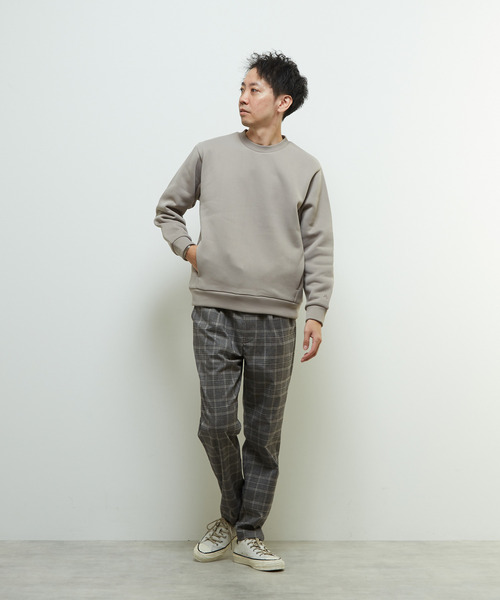 MEN'S MELROSE（メンズメルローズ）の「ハイファンクショナルフリーススプリットラグランスウェット（スウェット・メンズ・チャコールグレー/グレイッシュベージュ/グリーン・4/3）」の19枚目の写真