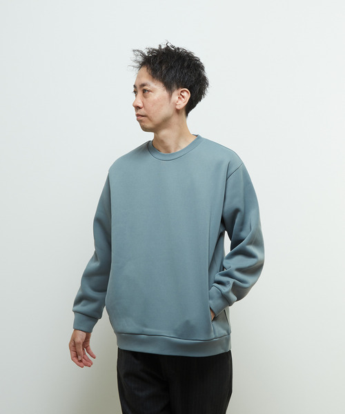 MEN'S MELROSE（メンズメルローズ）の「ハイファンクショナルフリーススプリットラグランスウェット（スウェット・メンズ・チャコールグレー/グレイッシュベージュ/グリーン・4/3）」の3枚目の写真