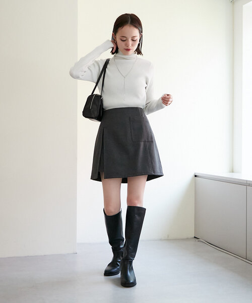 mystic（ミスティック）の「【EC限定カラーORG/６色展開】タートルリブニット（ニット/セーター・レディース・アイボリー/レッド/オレンジ/オフホワイト/ブルー/ブラック・FREE）」の18枚目の写真