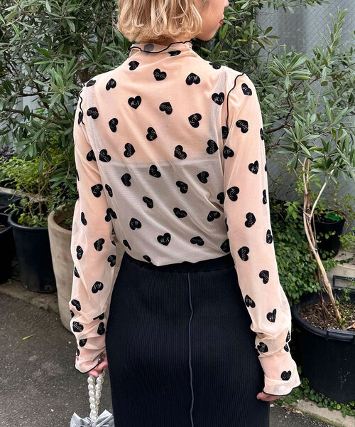 HELLO.SANFRANCISCO(ハローサンフランシスコ)の「【HELLO.SANFRANCISCO/ハローサンフランシスコ】ハートフロッキープリントシアータートルTEE(Tシャツ/カットソー・レディース・ホワイト/オレンジ/ベージュ・ONE SIZE)」の20枚目の写真