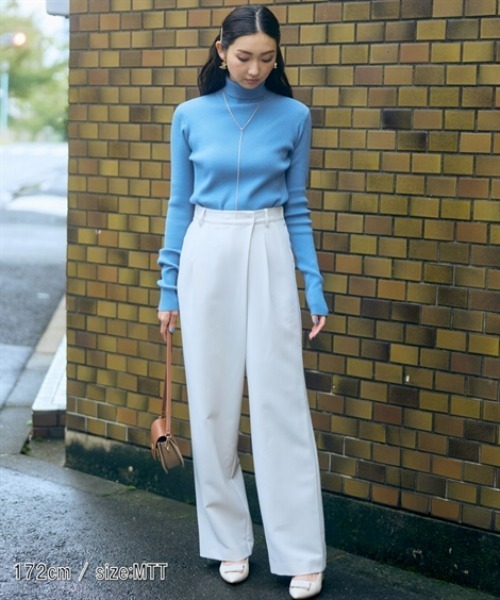 slattgir（スラットジール）の「高身長　ラップワイドパンツ（トールサイズ）Essenave（スラックス・レディース・スミクロ/アイボリー・M/5L/4L/3L/LL/L）」の21枚目の写真