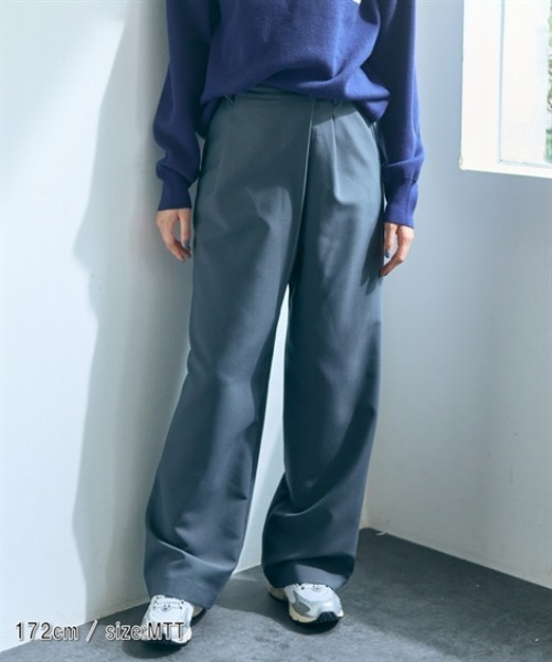 slattgir（スラットジール）の「高身長　ラップワイドパンツ（トールサイズ）Essenave（スラックス・レディース・スミクロ/アイボリー・M/5L/4L/3L/LL/L）」の17枚目の写真