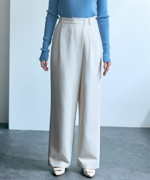 slattgir（スラットジール）の「高身長　ラップワイドパンツ（トールサイズ）Essenave（スラックス・レディース・スミクロ/アイボリー・M/5L/4L/3L/LL/L）」の9枚目の写真