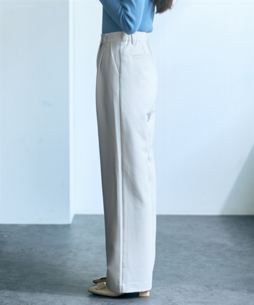 slattgir（スラットジール）の「高身長　ラップワイドパンツ（トールサイズ）Essenave（スラックス・レディース・スミクロ/アイボリー・M/5L/4L/3L/LL/L）」の10枚目の写真