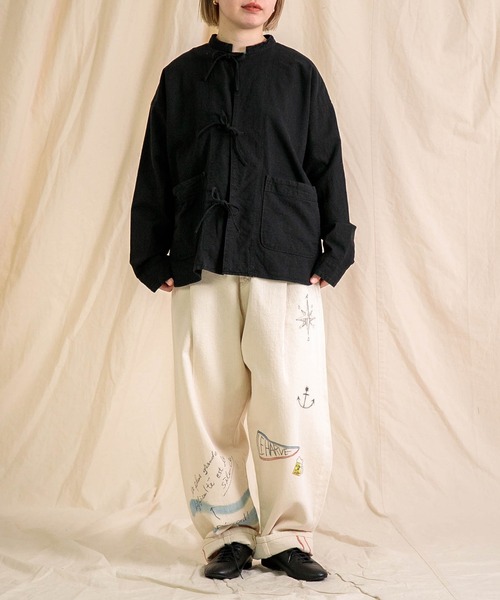 Brocante（ブロカント）の「[Brocante / ブロカント] 綿麻アムンゼンクロス ドーミージャケット（その他アウター・レディース・ベージュ/ブラック・2）」の11枚目の写真