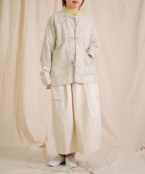 Brocante（ブロカント）の「[Brocante / ブロカント] 綿麻アムンゼンクロス ドーミージャケット（その他アウター・レディース・ベージュ/ブラック・2）」の6枚目の写真