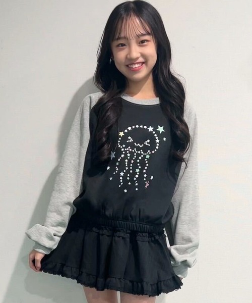 セール】アスキーアートラグラン裏起毛トレーナー【低身長さん