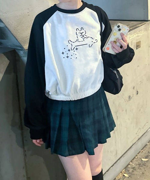 値下げ⭐️TANGRAM 裏起毛　トレーナー　S セール】アスキーアートラグラン裏起毛トレーナー【低身長さん