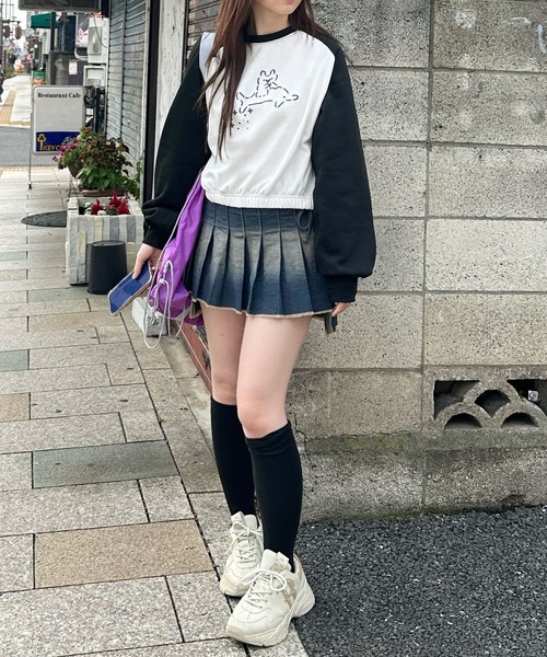 セール】アスキーアートラグラン裏起毛トレーナー【低身長さん