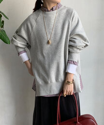 DouDou | 裏起毛サイドジッププルオーバー(Tシャツ/カットソー)