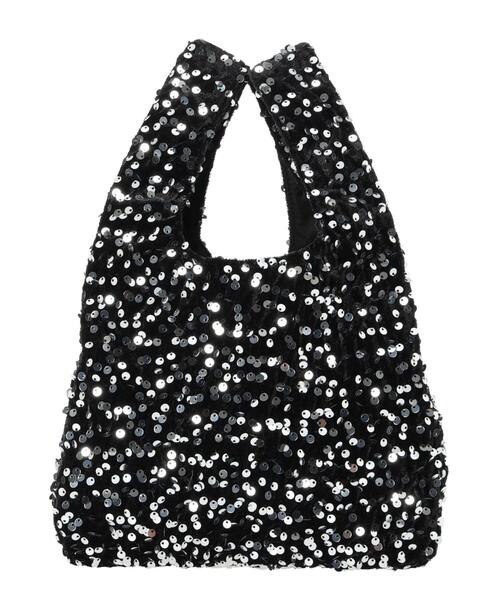 Samansa Mos2(サマンサ モスモス)の「スパンコールミニマルシェバッグ(ハンドバッグ・レディース・グレー/ブラック・F)」の6枚目の写真