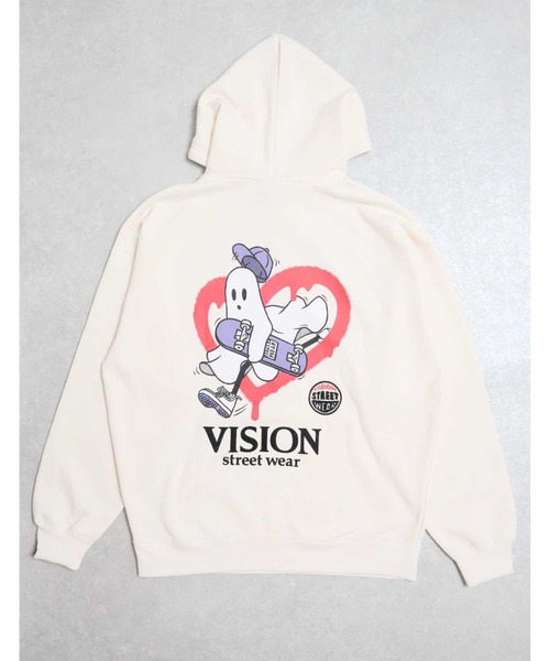 VISION STREET WEAR(ヴィジョンストリートウェア)の「【VISION STREET WEAR】ゴースト裏起毛パーカー(パーカー・メンズ・ブラック/ホワイト・M/L)」の3枚目の写真