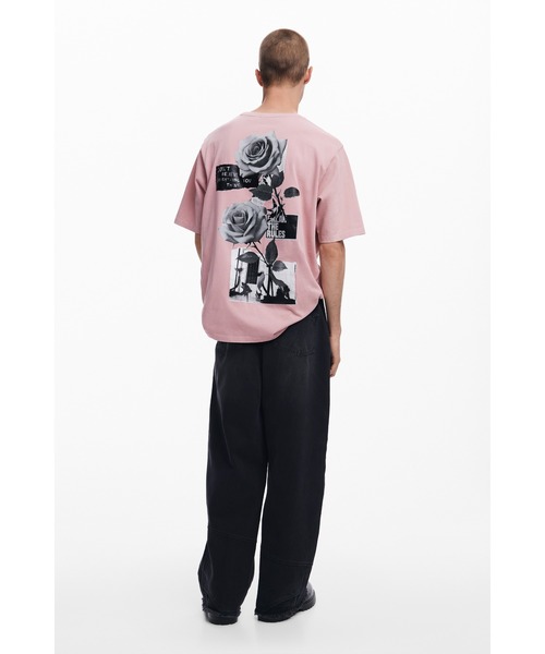 デシグアル Desigual ポストカード柄のTシャツ （ピンク/レッド） デシグアル Desigual ポストカード柄のTシャツ （ピンク/レッド