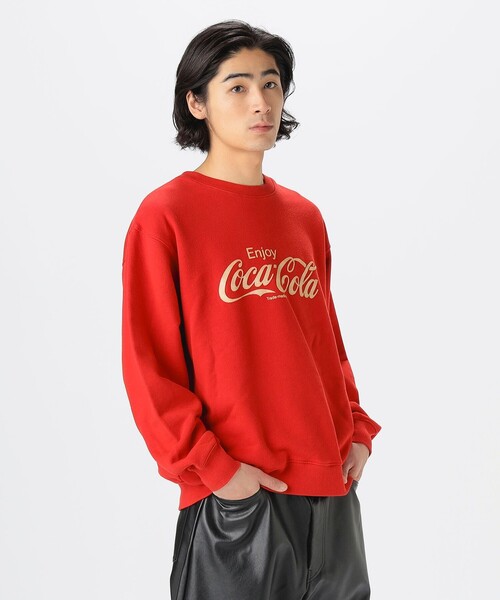 Coca Cola(コカコーラ)の「【別注】Coca-Cola / フロッキープリント クルーネック スウェット(スウェット・メンズ・シルバー/レッド・S/M/L/XL)」の12枚目の写真