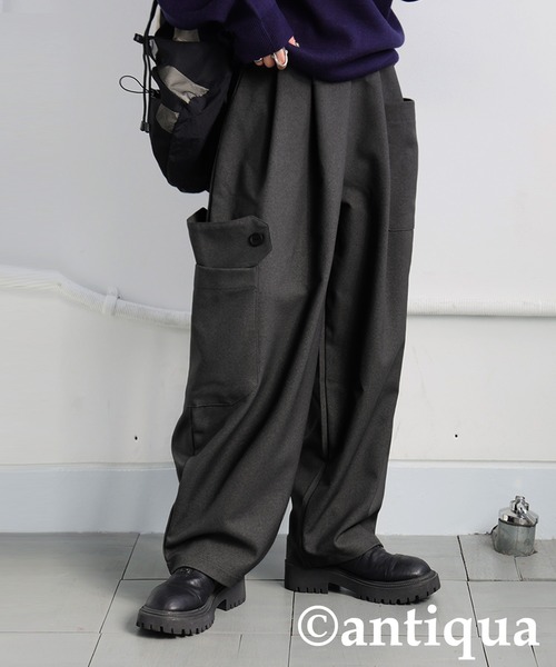 antiqua(アンティカ)の「ポケットデザインパンツ(その他パンツ・レディース・ブラック/カーキ/グレー・MEDIUM/LARGE)」の3枚目の写真