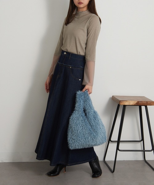 SETUP7(セットアップセブン)の「【SETUP7】もこもこフェイクファートートバッグ GLR(トートバッグ・レディース・アイボリー/グレー/ブルー・FREE)」の12枚目の写真