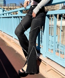 SPIRALGIRL | フリンジフレアデニムパンツ(デニムパンツ)