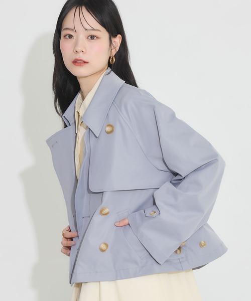 earth music&ecology（アースミュージックアンドエコロジー）の「ショートトレンチコート（トレンチコート・レディース・サックスブルー/ライトベージュ/ベージュ・FREE）」の12枚目の写真