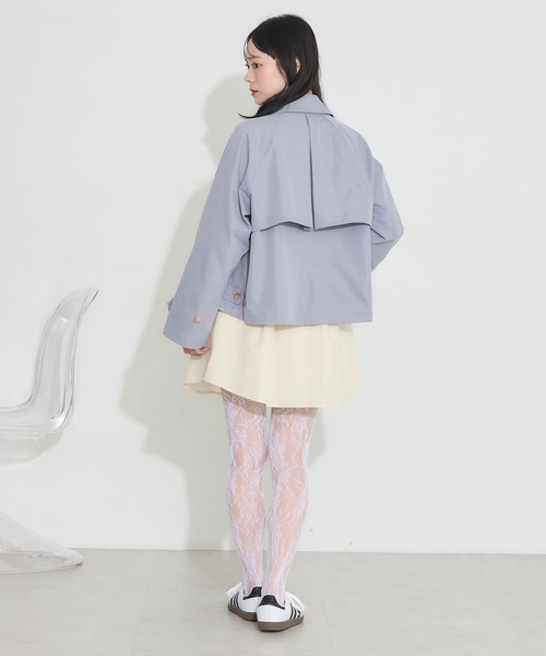 earth music&ecology（アースミュージックアンドエコロジー）の「ショートトレンチコート（トレンチコート・レディース・サックスブルー/ライトベージュ/ベージュ・FREE）」の19枚目の写真