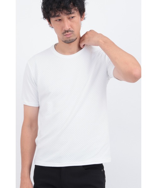 HIGH STREET(ハイストリート)の「HIGH STREET∴RIPAトライアングルモノグラムクルーネック半袖カットソー(Tシャツ/カットソー・メンズ・ブラック/ホワイト・L/LL/M)」の2枚目の写真