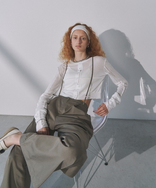 Solace(ソレイス)の「2wayサスペンダー付きワイドパンツ(スラックス・レディース・グレー/ブラック・FREE)」の12枚目の写真