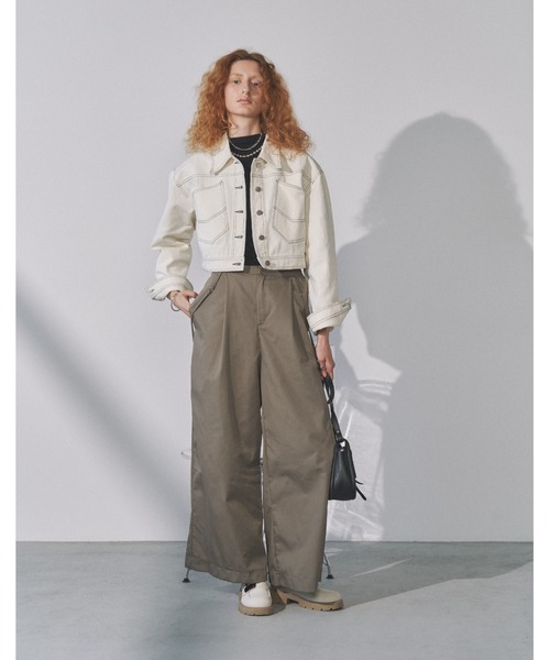 Solace(ソレイス)の「2wayサスペンダー付きワイドパンツ(スラックス・レディース・グレー/ブラック・FREE)」の5枚目の写真