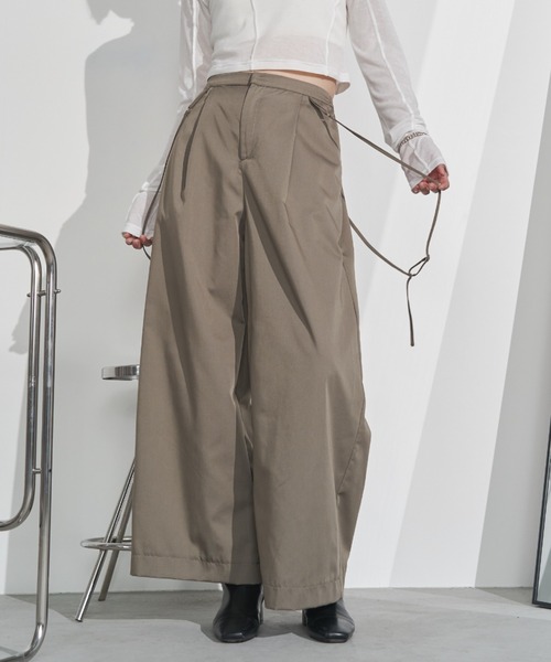セール】2wayサスペンダー付きワイドパンツ（スラックス