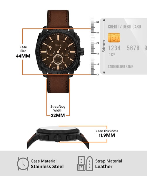 FOSSIL（フォッシル）の「フォッシル 腕時計 メンズ アナログ レザー FS6102SET（アナログ腕時計・メンズ・ブラウン・FREE）」の7枚目の写真