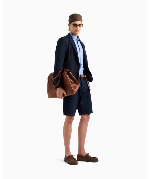 EMPORIO ARMANI(エンポリオアルマーニ)の「【エンポリオ アルマーニ】シャツ コットン オールオーバージャカードロゴ(シャツ/ブラウス・メンズ・オフホワイト/サックスブルー系1/サックスブルー系・X-SMALL/LARGE/MEDIUM/SMALL/X-LARGE)」の7枚目の写真