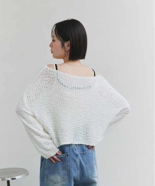 ad thie(アドティエ)の「ドロップショルダー ニットプルオーバー(ニット/セーター・レディース・ブラック/オフホワイト/グレー/ブルー・FREE)」の11枚目の写真