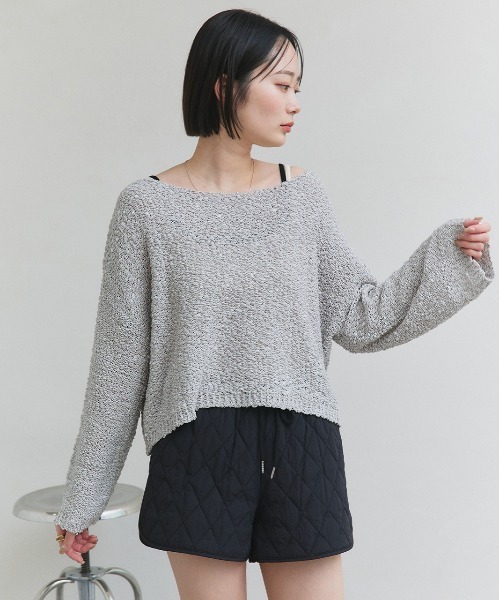 ad thie(アドティエ)の「ドロップショルダー ニットプルオーバー(ニット/セーター・レディース・ブラック/オフホワイト/グレー/ブルー・FREE)」の20枚目の写真