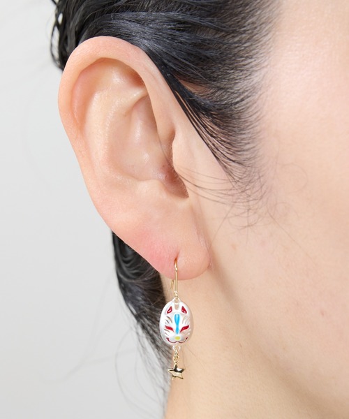 gargle ガーグル：JAPANシリーズ 狐面 きつねめん ピアス（ピアス（両